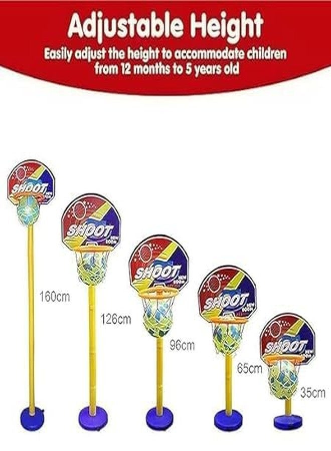 إيكان مجموعة ألعاب كرة السلة المحمولة من إيكان مع حامل، وشبكة، وحلقة، وكرة | لعبة كرة سلة رياضية قابلة لتعديل الارتفاع للأطفال للعب في الأماكن المغلقة/الخارجية وهدية تذكارية - Image 2